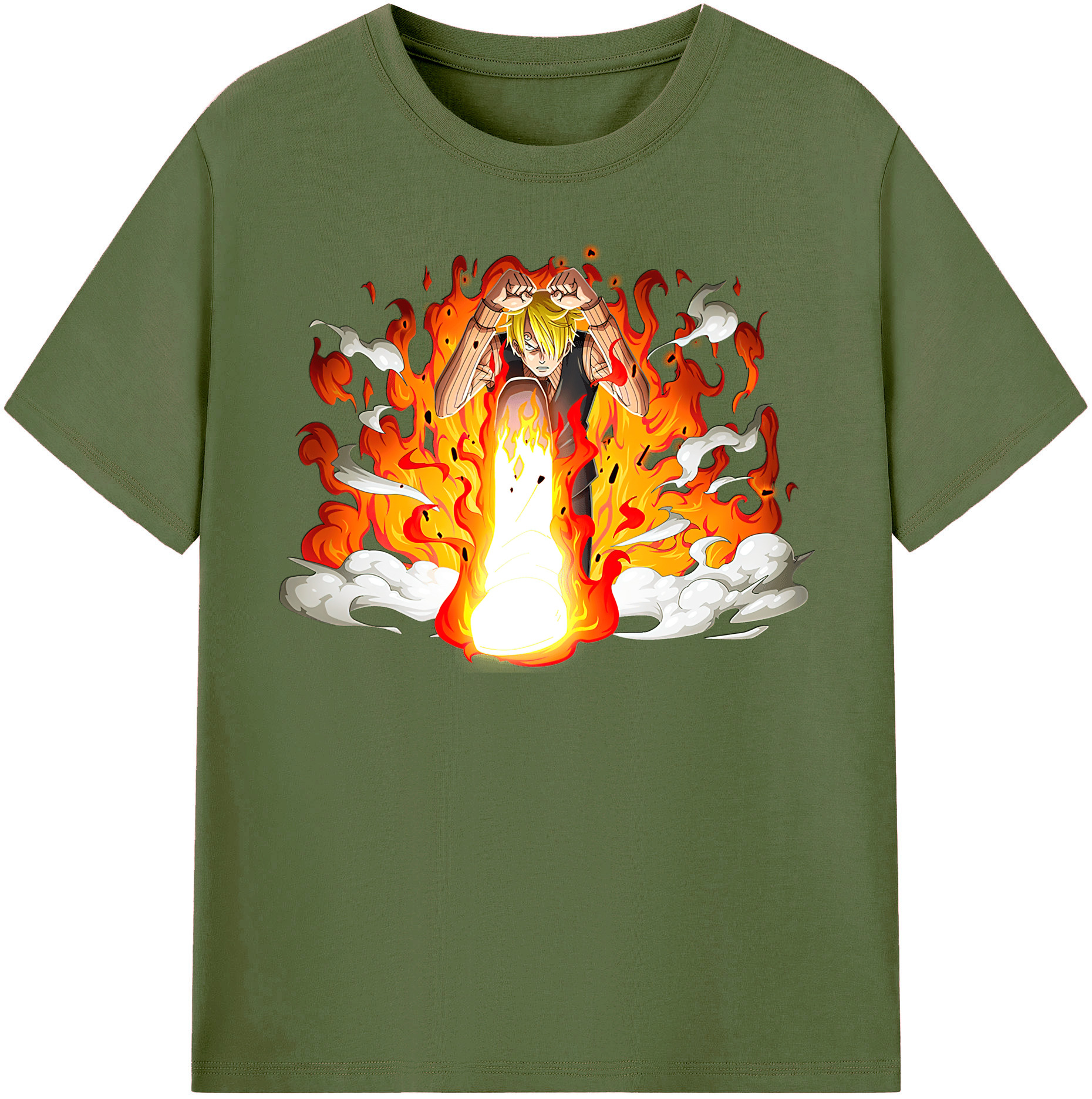 ワンピース サンジ ONE PIECE Sanji 綿100％半袖Tシャツ（フロントプリント）